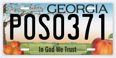 GA license plate POS0371