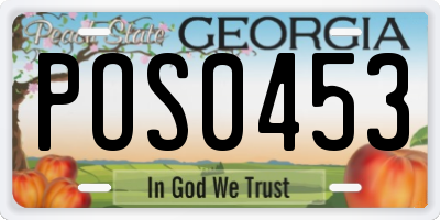 GA license plate POS0453