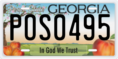 GA license plate POS0495