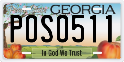 GA license plate POS0511