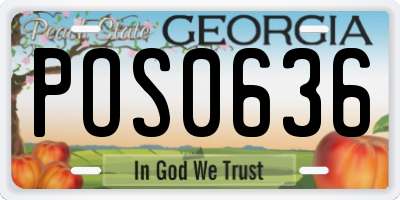 GA license plate POS0636