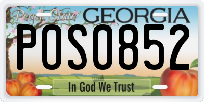 GA license plate POS0852