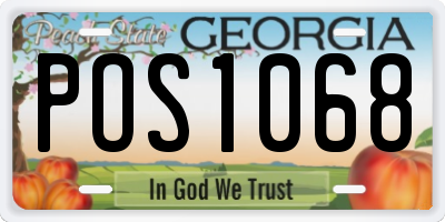 GA license plate POS1068
