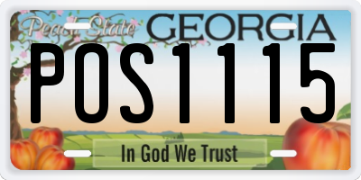 GA license plate POS1115