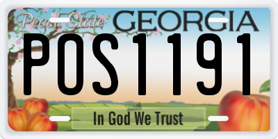 GA license plate POS1191