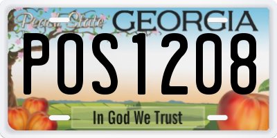 GA license plate POS1208