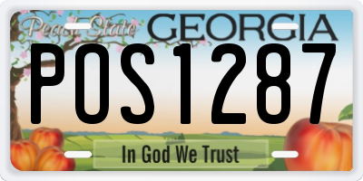 GA license plate POS1287