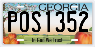 GA license plate POS1352