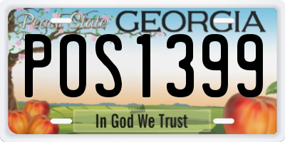 GA license plate POS1399