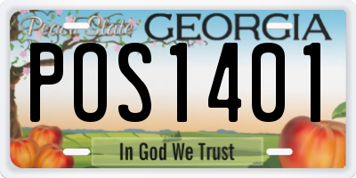 GA license plate POS1401