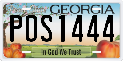 GA license plate POS1444