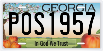 GA license plate POS1957