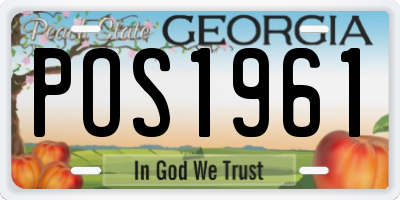 GA license plate POS1961