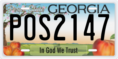 GA license plate POS2147