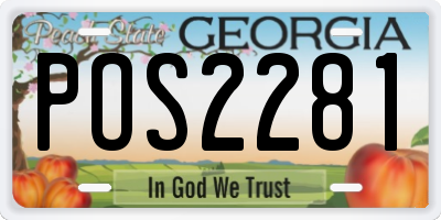 GA license plate POS2281