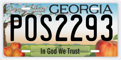 GA license plate POS2293