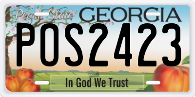 GA license plate POS2423