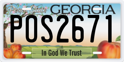 GA license plate POS2671