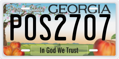 GA license plate POS2707