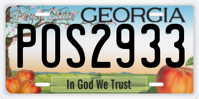 GA license plate POS2933