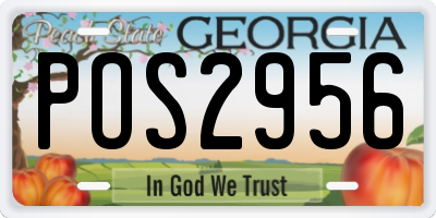 GA license plate POS2956