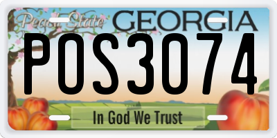 GA license plate POS3074