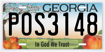GA license plate POS3148