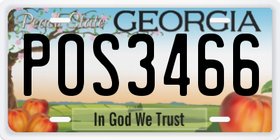 GA license plate POS3466