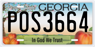 GA license plate POS3664