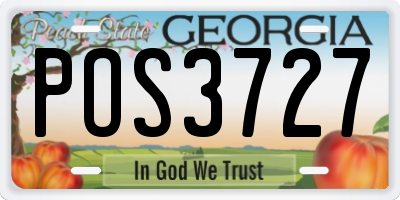 GA license plate POS3727