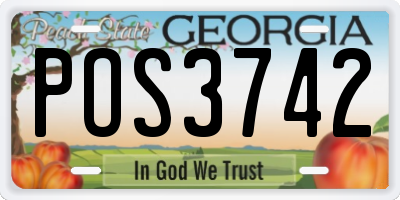 GA license plate POS3742