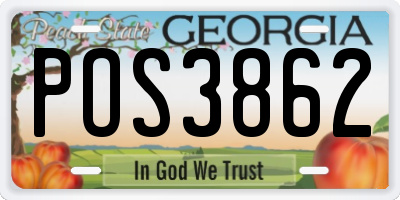 GA license plate POS3862