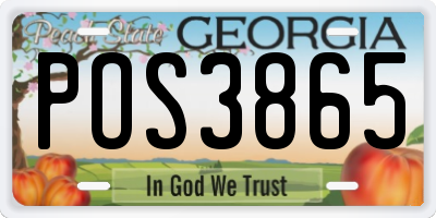 GA license plate POS3865