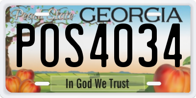 GA license plate POS4034