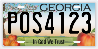 GA license plate POS4123