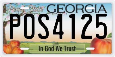 GA license plate POS4125