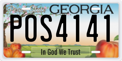 GA license plate POS4141