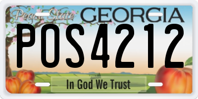 GA license plate POS4212