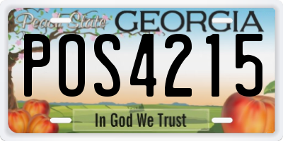 GA license plate POS4215