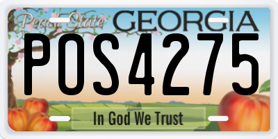 GA license plate POS4275