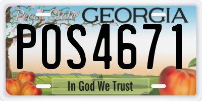 GA license plate POS4671