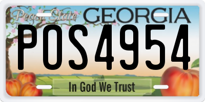 GA license plate POS4954