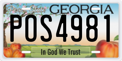 GA license plate POS4981