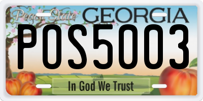 GA license plate POS5003