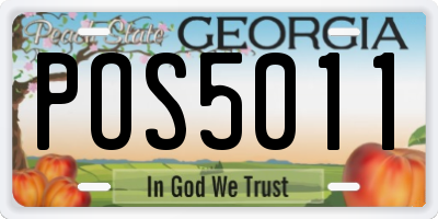 GA license plate POS5011