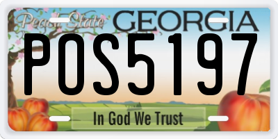 GA license plate POS5197