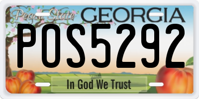 GA license plate POS5292