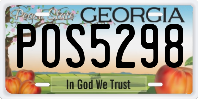 GA license plate POS5298