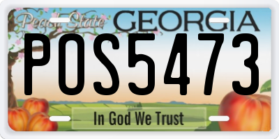 GA license plate POS5473