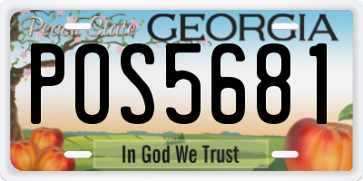 GA license plate POS5681